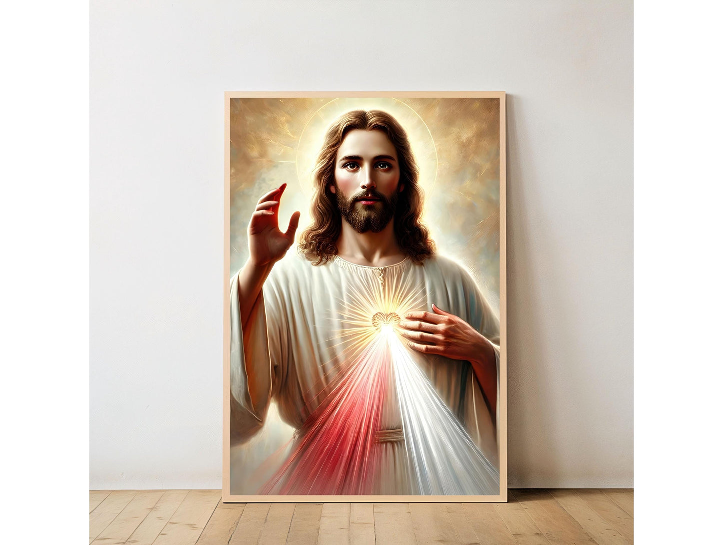 Divine Mercy Jesus Art: Sacred Heart Catholic Christian Wall Art Print ⬇️ Digital Download