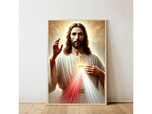 Divine Mercy Jesus Art: Sacred Heart Catholic Christian Wall Art Print ⬇️ Digital Download