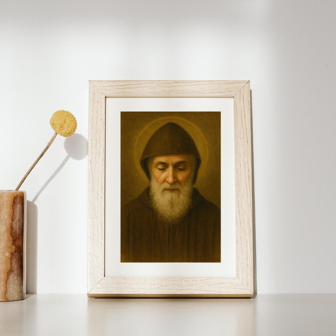 Portrait de Saint Charbel : moine maronite chrétien catholique (téléchargement numérique)