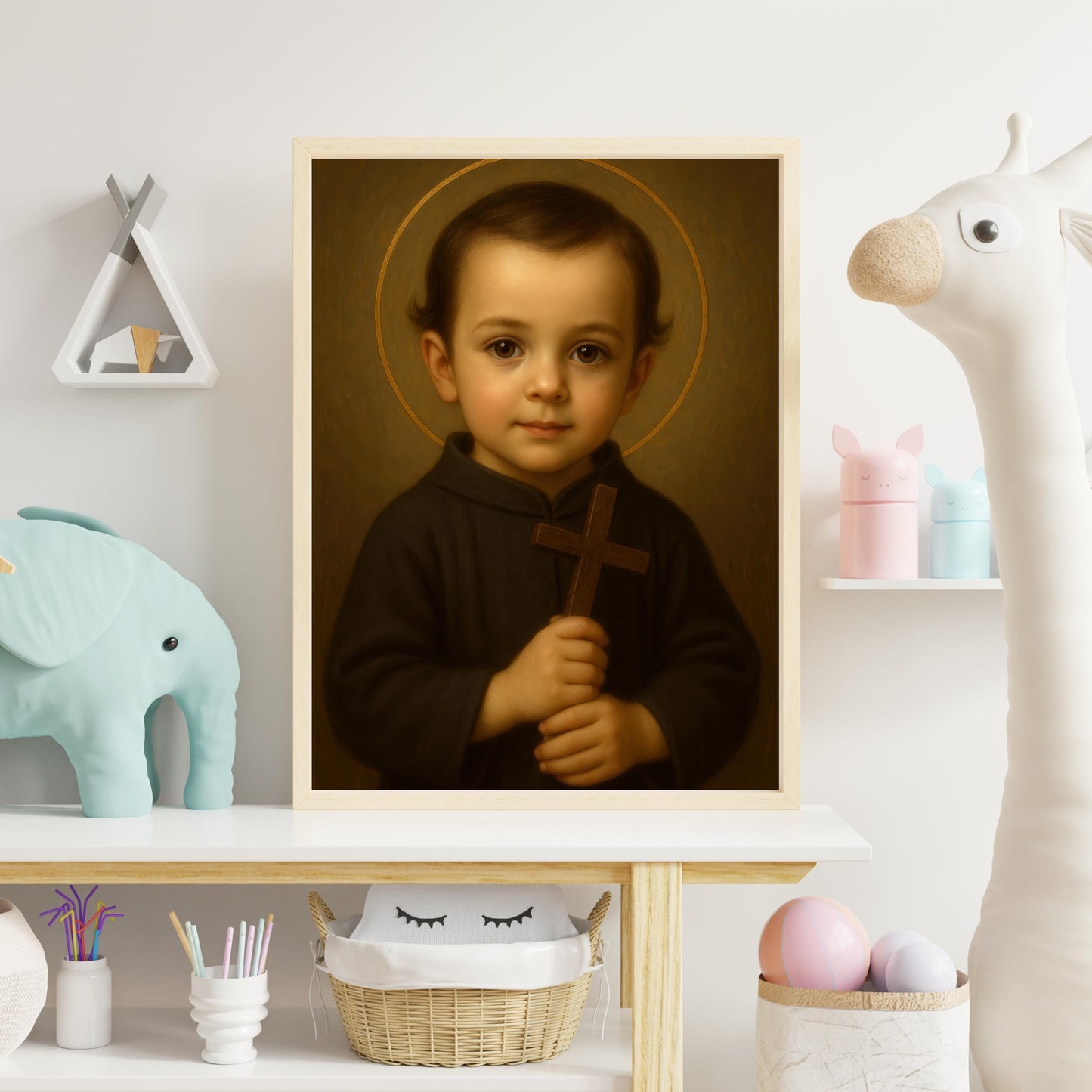 Saint John Art Print: Baby Saint John of the Cross Catholic Nursery Art, Baptism, Baby Shower Gift ⬇️ Digital Download