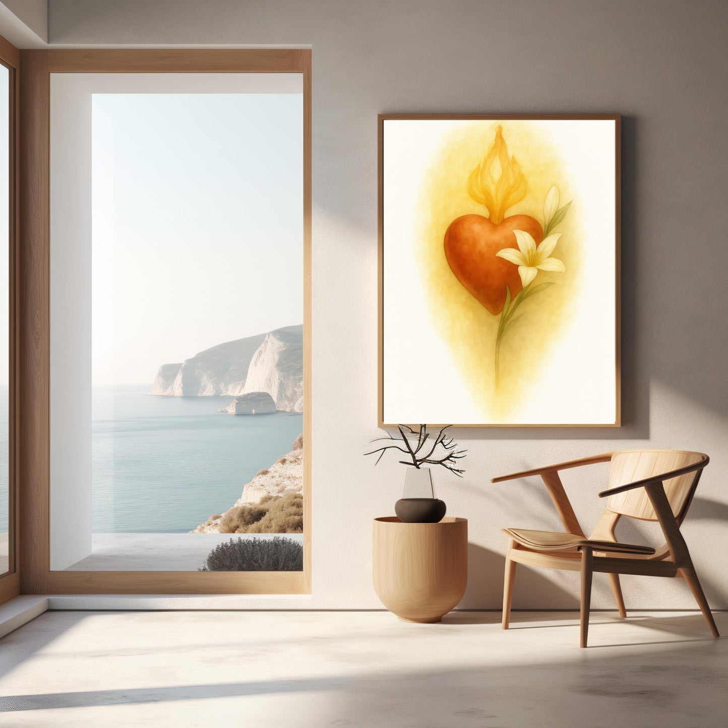 Immaculate Hearts Watercolor Art Print Set: Jesus, Mary, Joseph, Christian Wall Art ⬇️ Digital Download