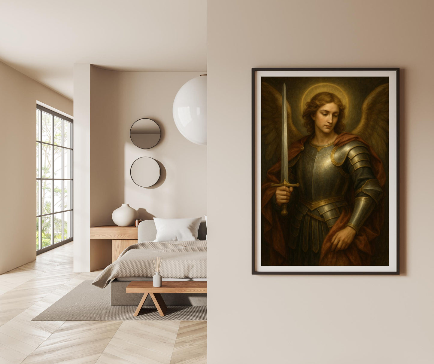 Archangel Michael Renaissance Portrait: Christian Home Decor ⬇️ Digital Download