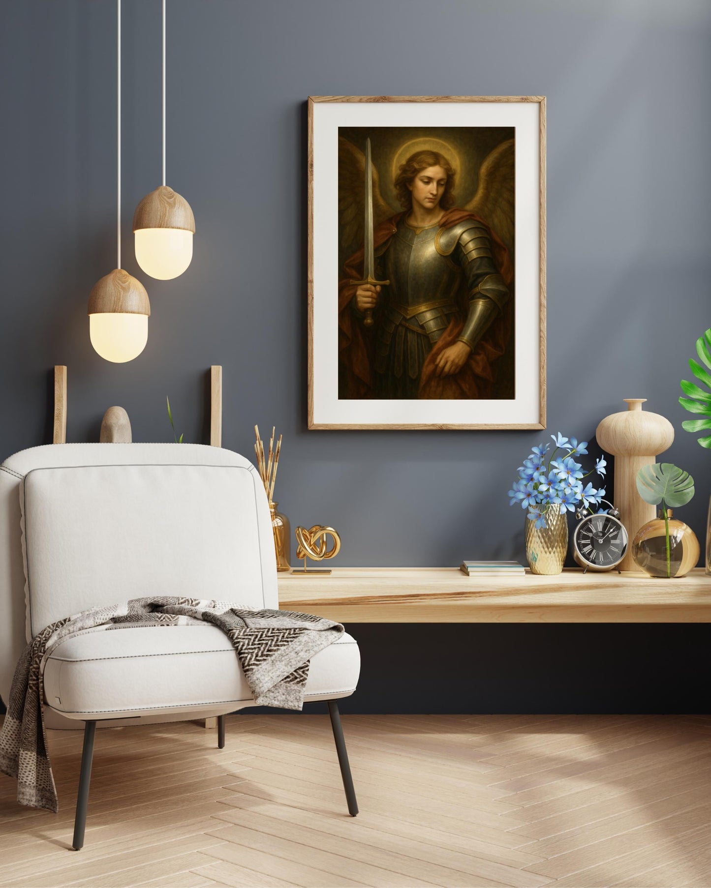 Archangel Michael Renaissance Portrait: Christian Home Decor ⬇️ Digital Download