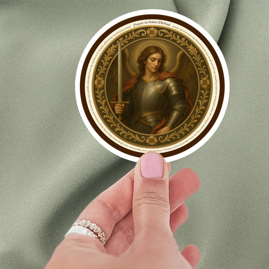 Archangel Saint Michael Sticker: Inspirational Religious Protection Decal