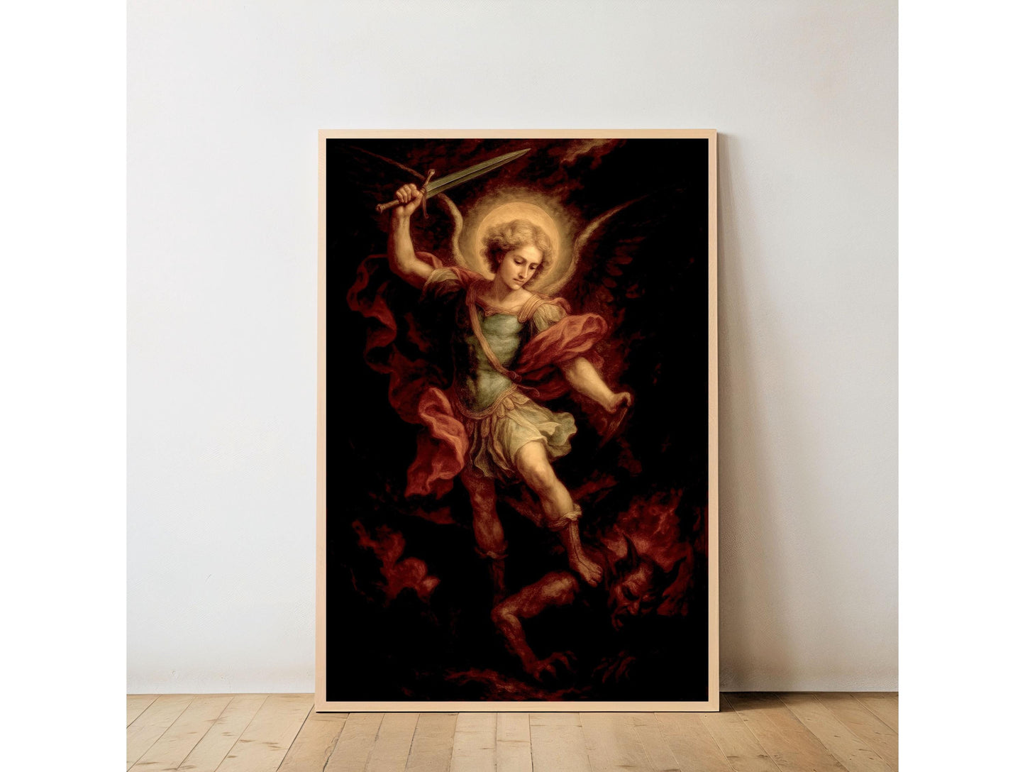Archangel Michael Print: Catholic Warrior Christian Wall Art ⬇️ Digital Download