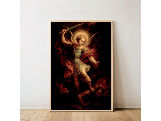 Archangel Michael Print: Catholic Warrior Christian Wall Art ⬇️ Digital Download