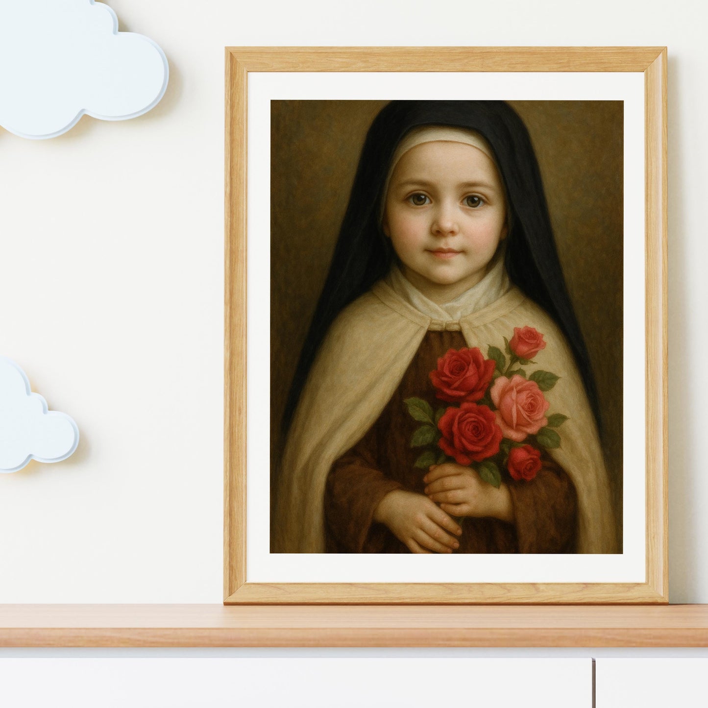 Saint Therese Art Print: Baby Saint Therese Catholic Nursery Decor, Baptism, Baby Shower Faith Gift ⬇️ Digital Download