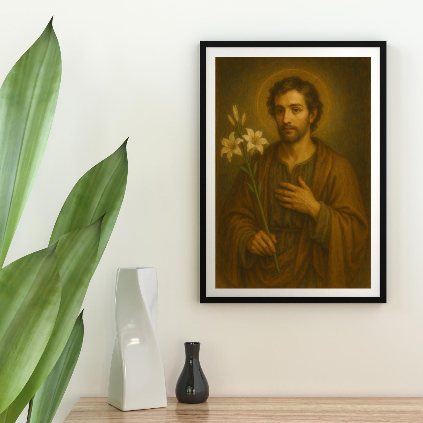 Saint Joseph Printable Portrait: Christian Wall Art Home Decor ⬇️ Digital Download
