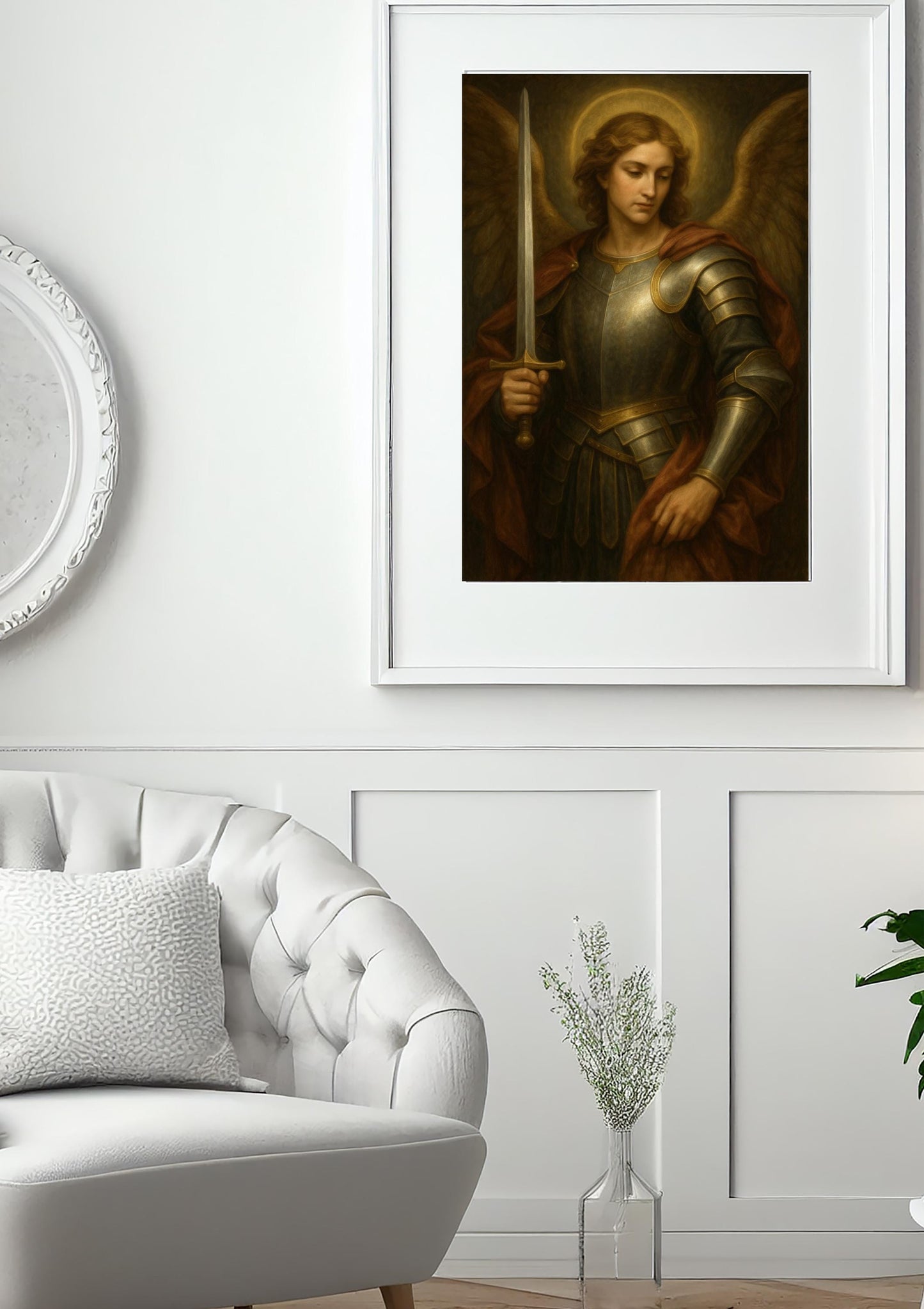 Archangel Michael Renaissance Portrait: Christian Home Decor ⬇️ Digital Download