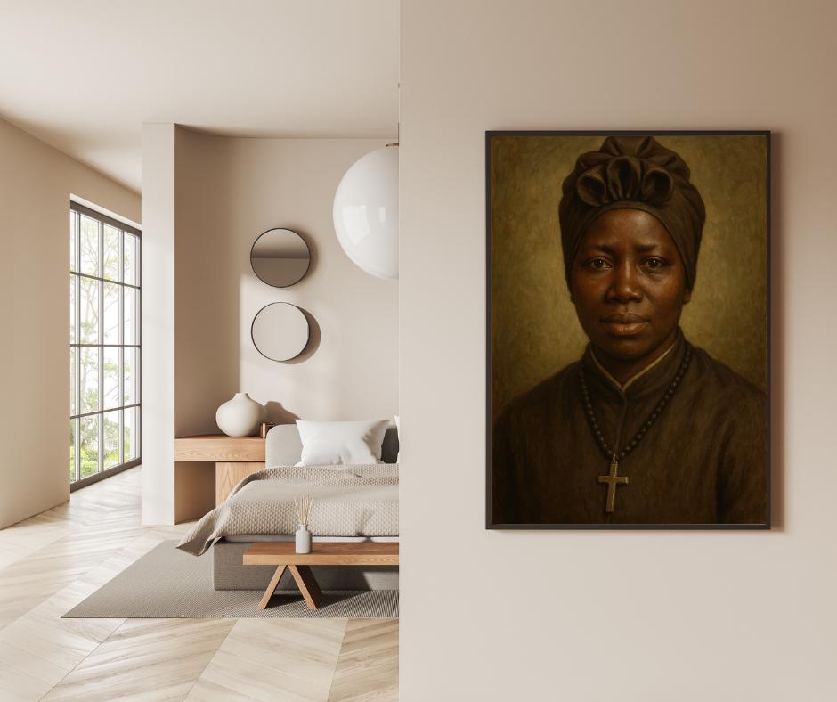 Saint Bakhita Portrait: Catholic Christian Wall Art, Christian Home Decor ⬇️ Digital Download