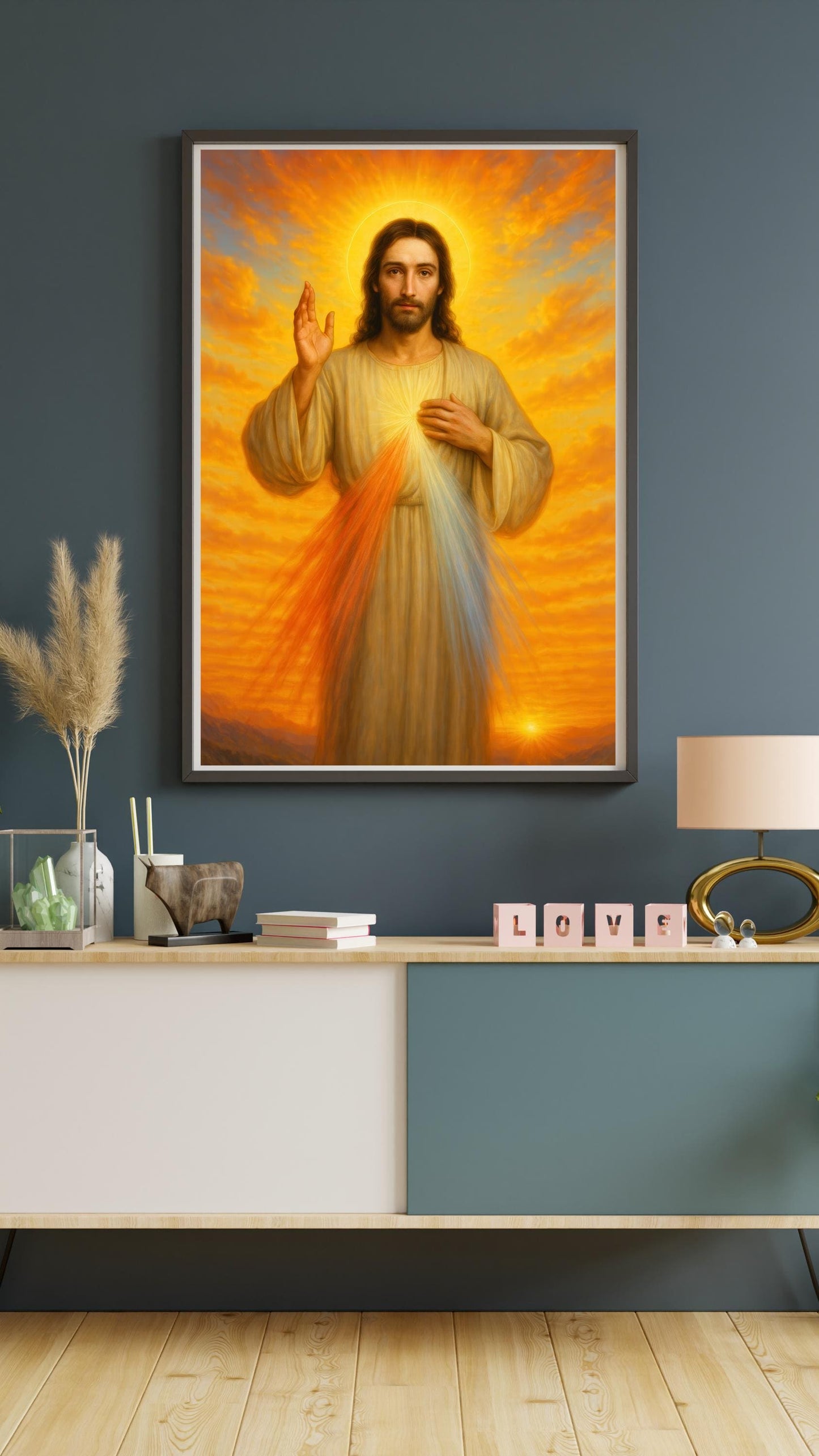 Divine Mercy Jesus Poster: Christian Wall Art Sunrise Poster ⬇️ Digital Download