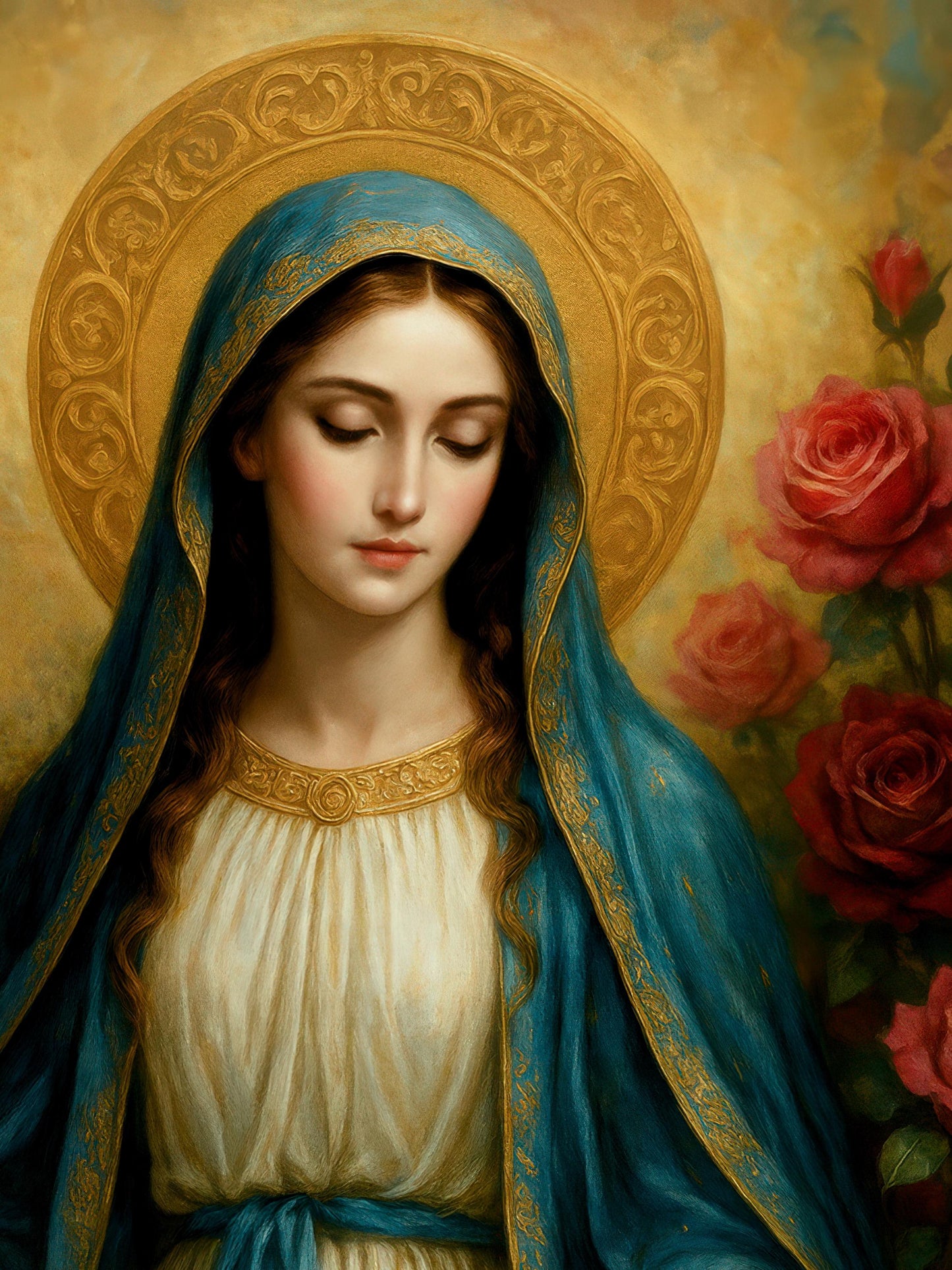 Virgin Mary Digital Print: Catholic Christian Wall Art, Spiritual Christian Decor, Holiday, Confirmation, Birthday Gift ⬇️ Digital Download