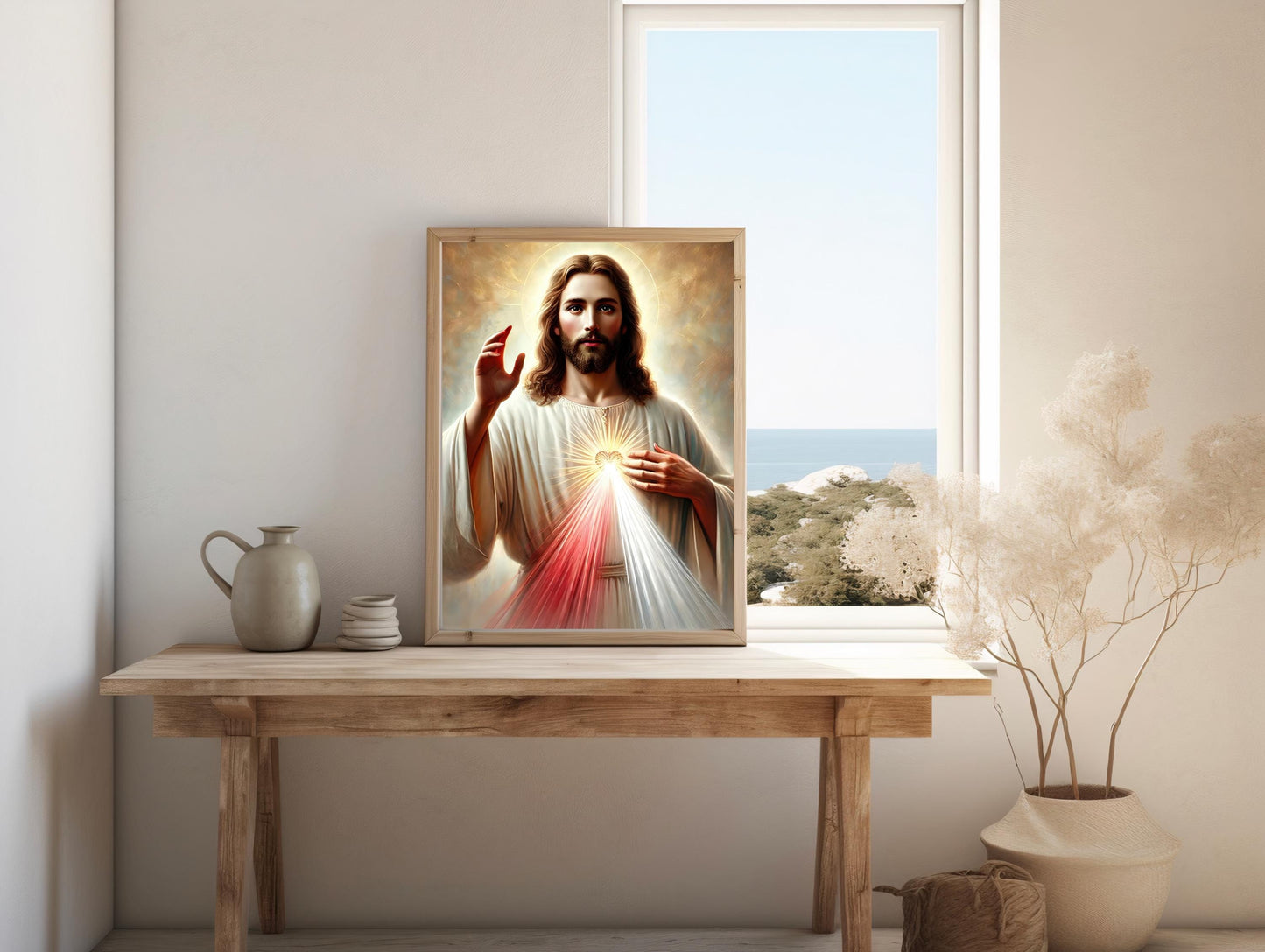 Divine Mercy Jesus Art: Sacred Heart Catholic Christian Wall Art Print ⬇️ Digital Download