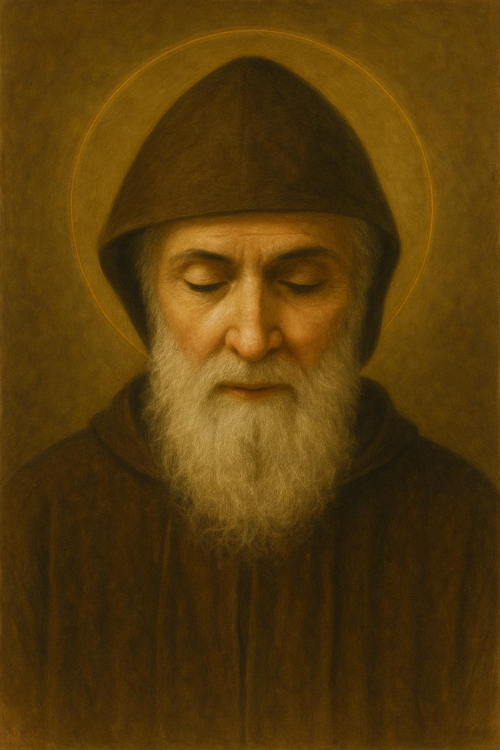 Portrait de Saint Charbel : moine maronite chrétien catholique (téléchargement numérique)