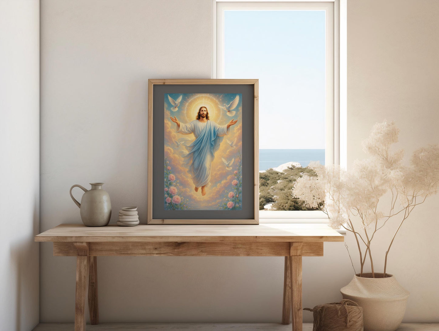Jesus Christ Risen Poster: Divine Mercy Art ⬇️ Digital Download