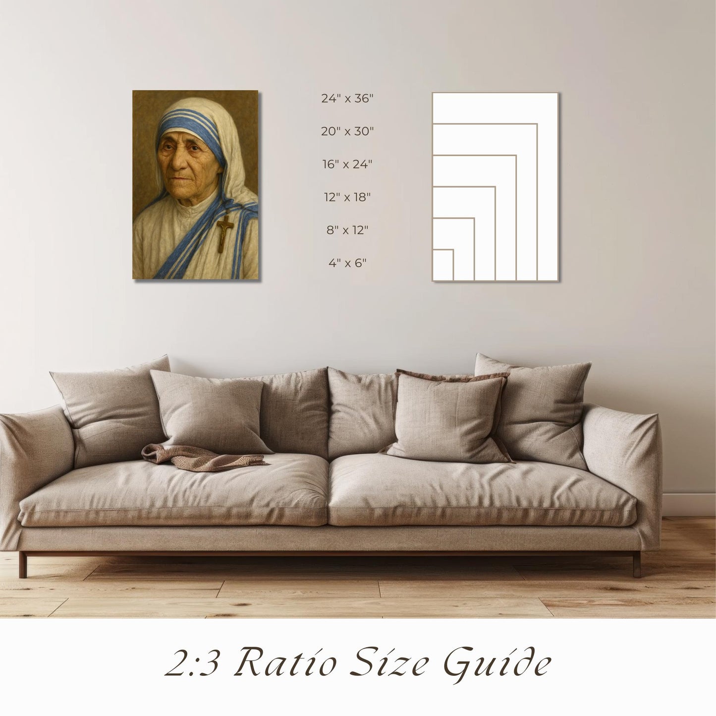 Saint Teresa of Calcutta Portrait: Catholic Religious Christian Wall Art ⬇️ Digital Download