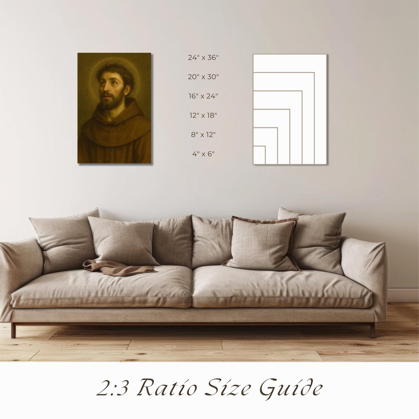 Saint Francis of Assisi Print: Catholic Monastery Style Christian Wall Art ⬇️ Digital Download