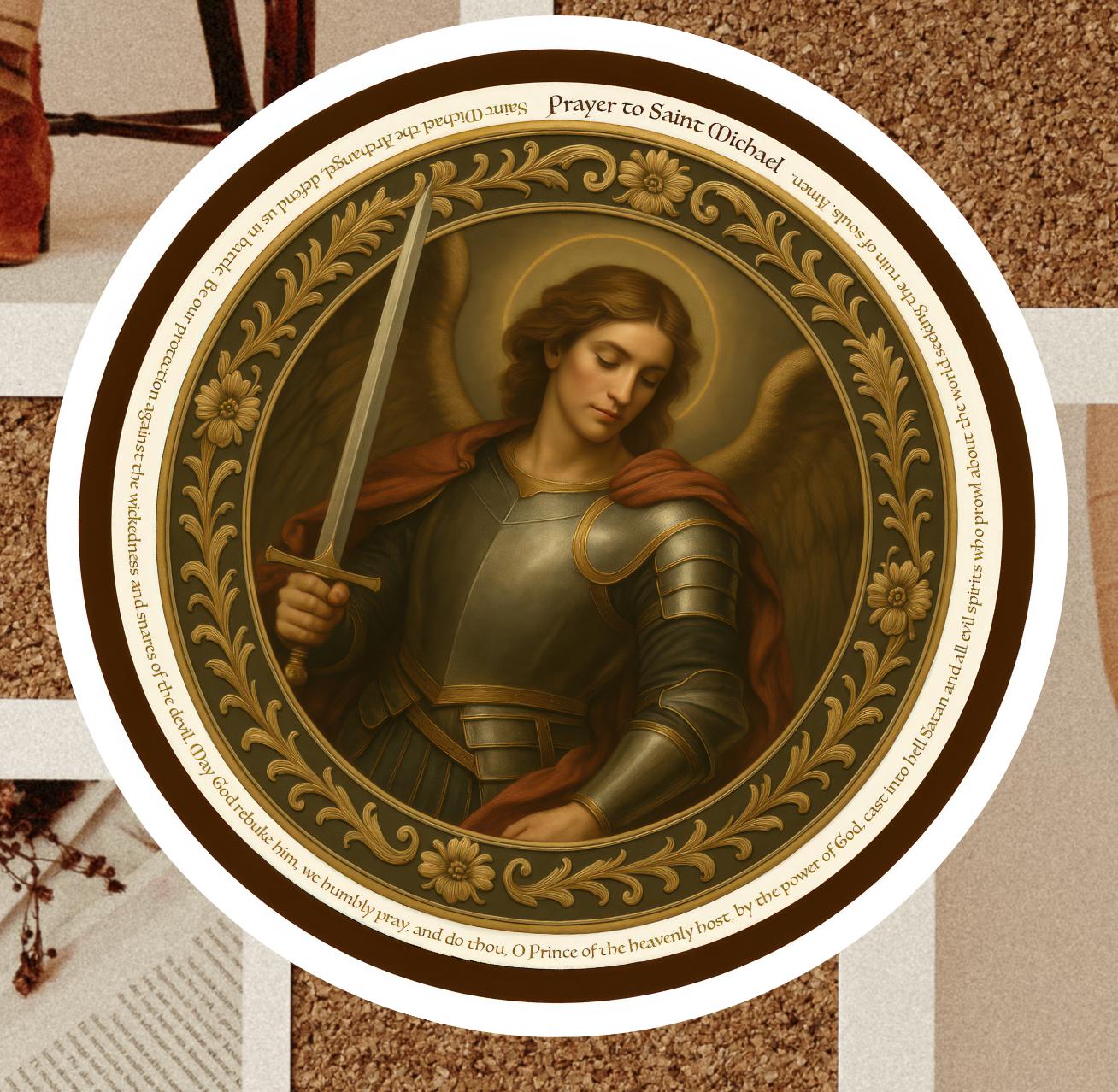 Archangel Saint Michael Sticker: Inspirational Religious Protection Decal