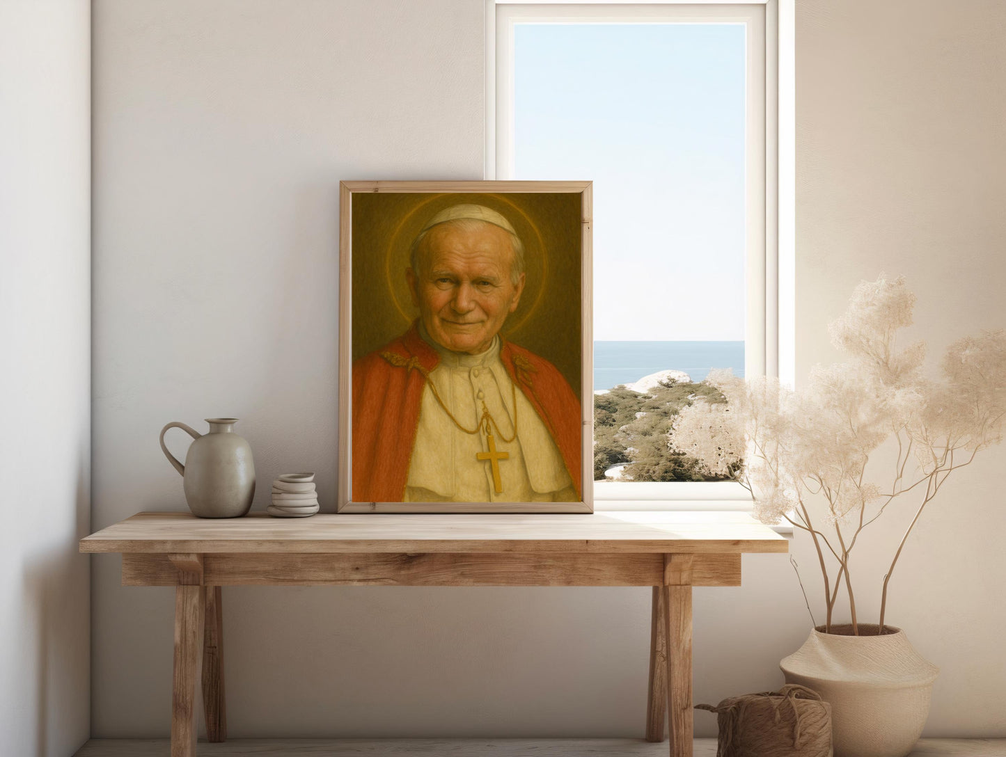 Pope John Paul Portrait: Catholic Pope Saint John Paul 2, Home Christian Wall Art Decor, Faith Gift ⬇️ Digital Download