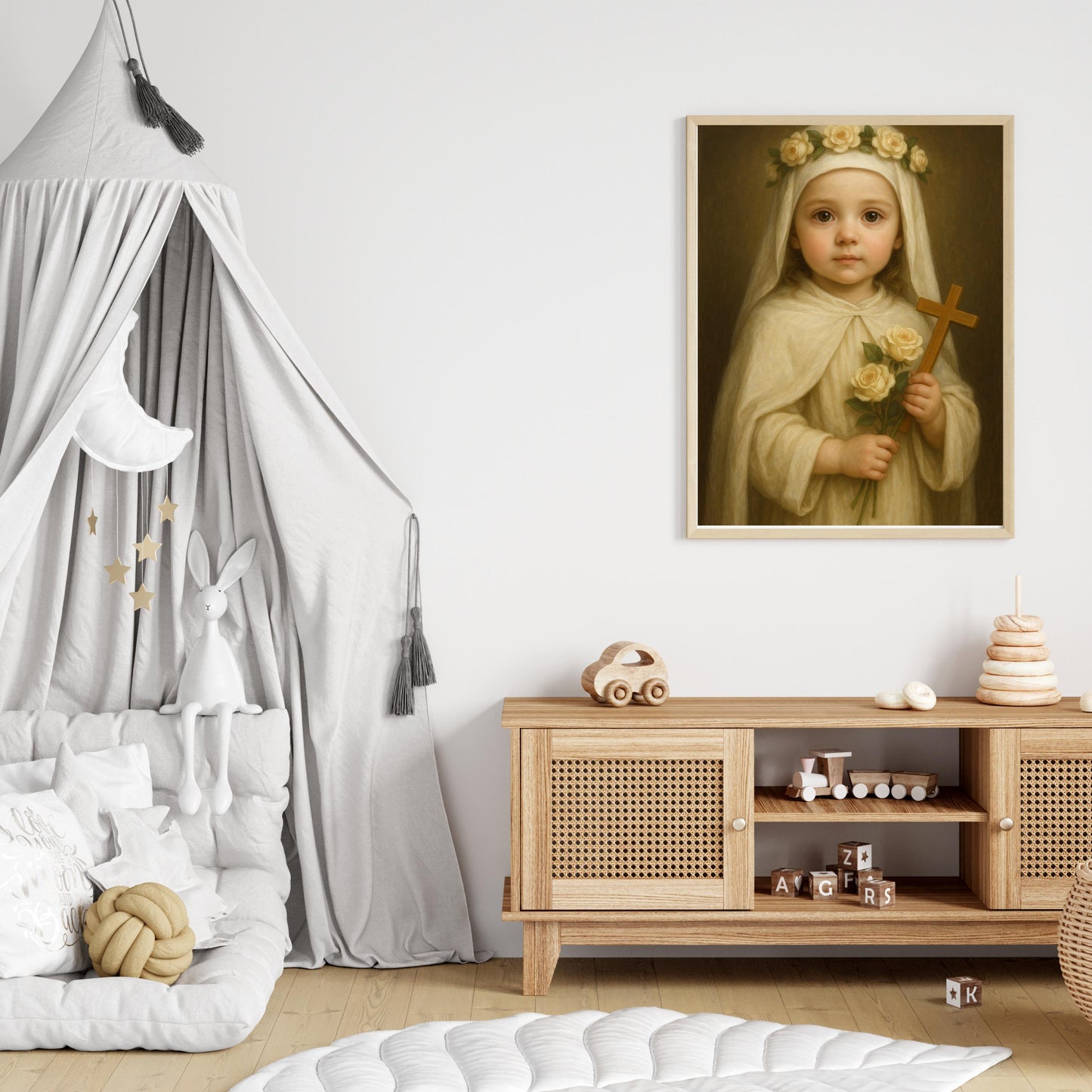 Saint Catherine Art Print: Baby Saint Catherine of Siena Catholic Nursery Decor, Baptism, Baby Shower Gift ⬇️ Digital Download