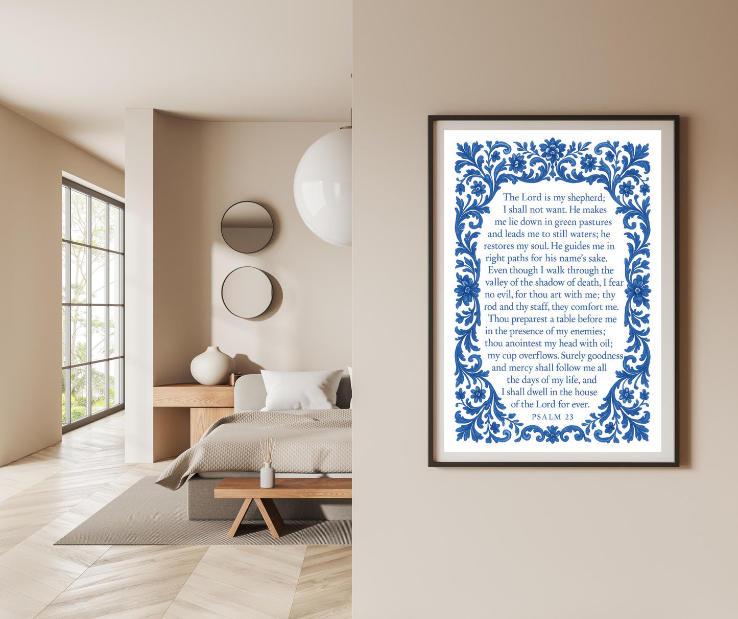 Psalm 23 Scripture Bible Verse Print: Christian Wall Art ⬇️ Digital Download