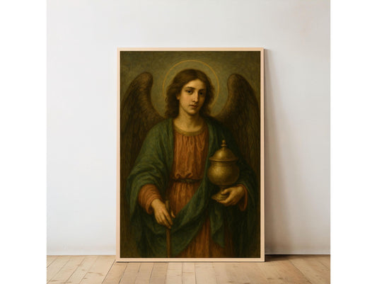 Archangel Raphael Print: Healing Angel Art, Religious Home Decor, Christian Wall Art ⬇️ Digital Download