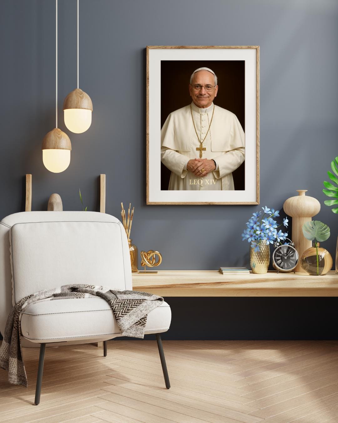 Pope Leo Digital Portrait: Catholic Christian Wall Art Print, Home Decor Faith Gift, Spiritual Portrait ⬇️ Digital Download