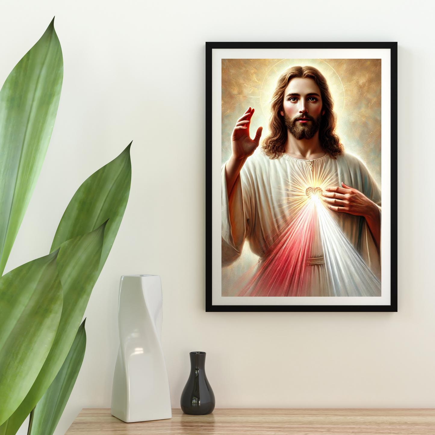 Sacred Heart Jesus Fine Art Poster, Inspirational Wall Décor, Religious Art Print, Christian Gift, Spiritual Home Decor