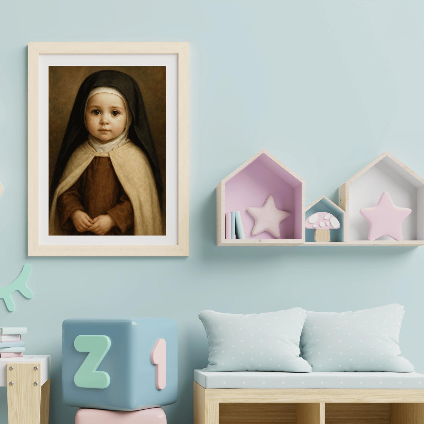 Teresa of Avila Print: Baby Saint Teresa of Avila Catholic Nursery Decor, Baptism, Baby Shower Art Print Gift ⬇️ Digital Download