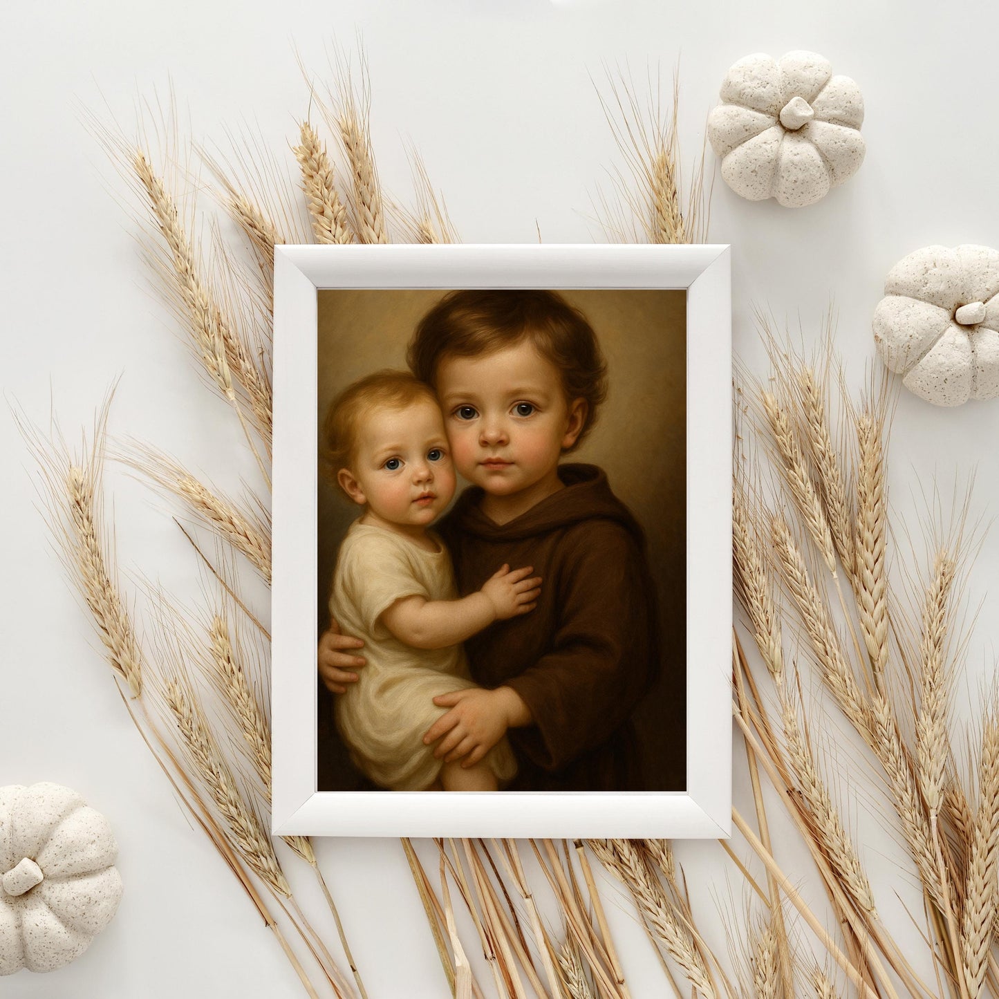 Saint Anthony Art Print: Baby Saint Anthony of Padua Catholic Nursery Decor, Baptism, Baby Shower Gift ⬇️ Digital Download