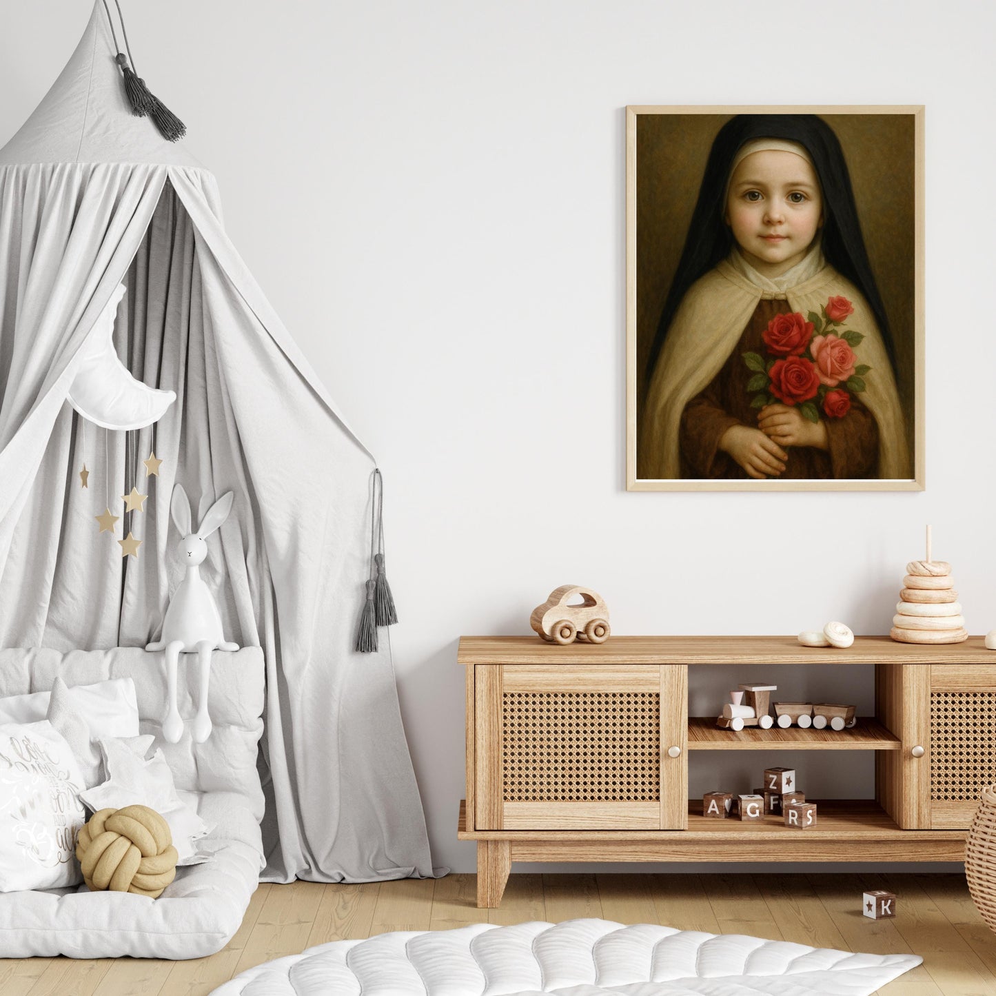 Saint Therese Art Print: Baby Saint Therese Catholic Nursery Decor, Baptism, Baby Shower Faith Gift ⬇️ Digital Download