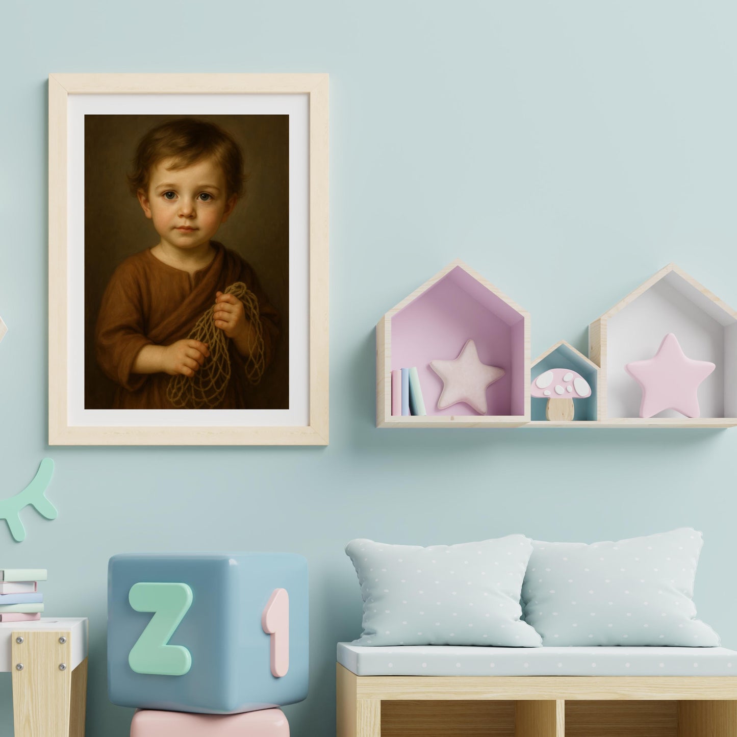 Baby Saint Peter Art: Catholic Nursery Decor, Fisherman Apostle ⬇️ Digital Download