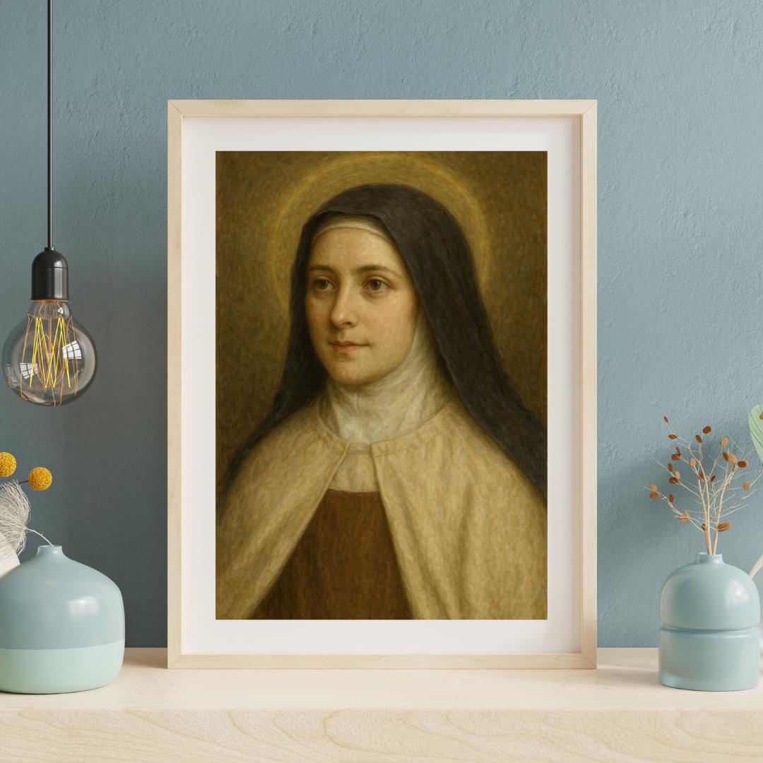 Saint Thérèse of Lisieux Portrait: Catholic Christian Wall Art ⬇️ Digital Download
