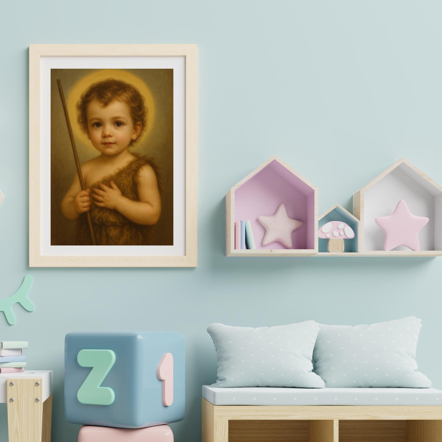 Impression Jean le Baptiste | Saint bébé | Décoration de chambre de bébé catholique | Cadeau de foi (Téléchargement numérique)