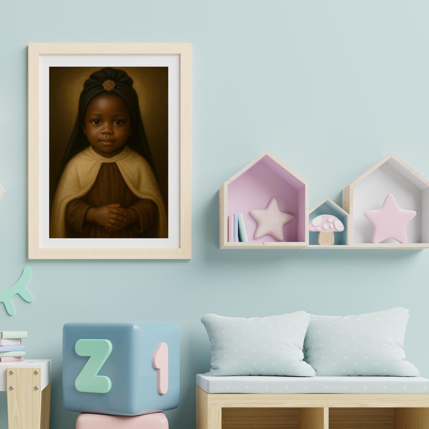 Saint Bakhita Art Print: Baby Saint Josephine Bakhita Catholic Nursery Decor, Baptism, Baby Shower Gift ⬇️ Digital Download