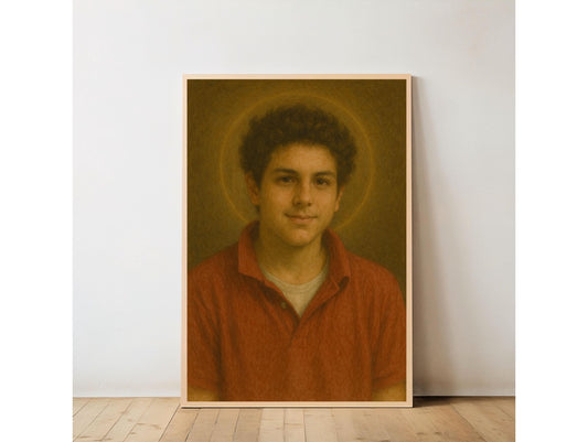 Saint Carlo Acutis Portrait: Modern Catholic Christian Art Print ⬇️ Digital Download