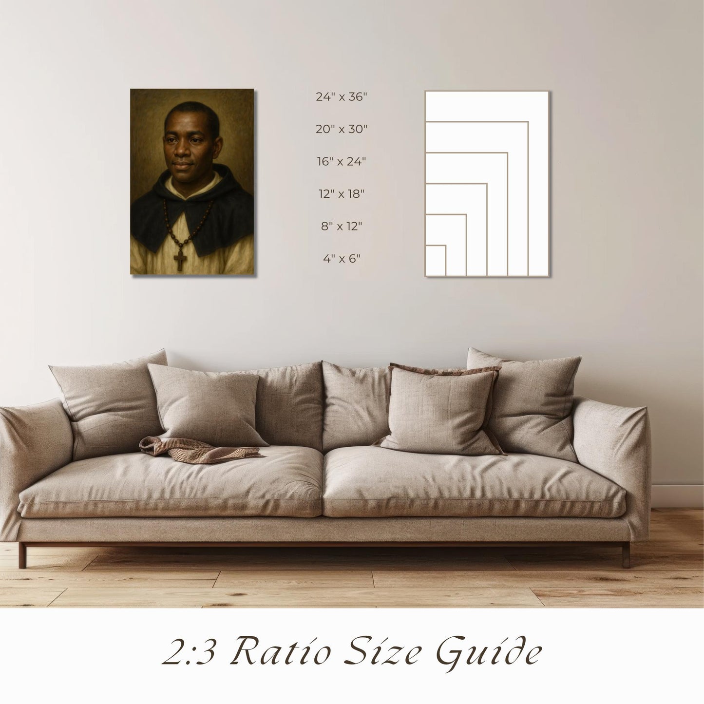 Saint Martin de Porres Portrait: Catholic Christian Wall Art, Dominican Brother ⬇️ Digital Download