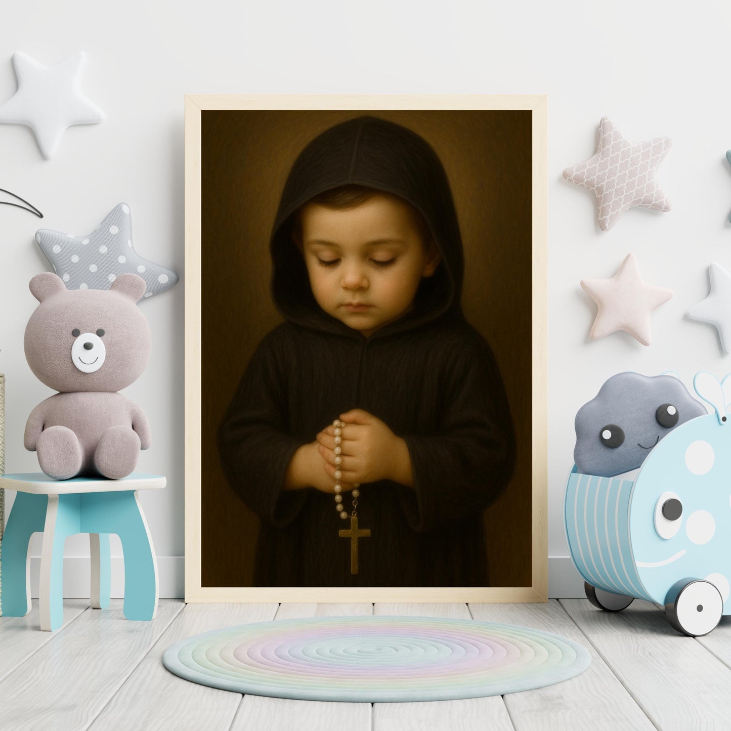 Saint Charbel Art Print: Baby Saint Charbel Catholic Nursery Decor, Baptism, Baby Shower Faith Gift ⬇️ Digital Download