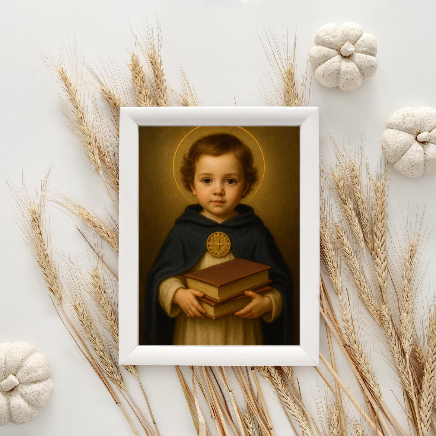 Thomas Aquinas Art Print: Baby Saint Thomas Aquinas Catholic Nursery Decor, Baptism, Baby Shower Faith Gift ⬇️ Digital Download