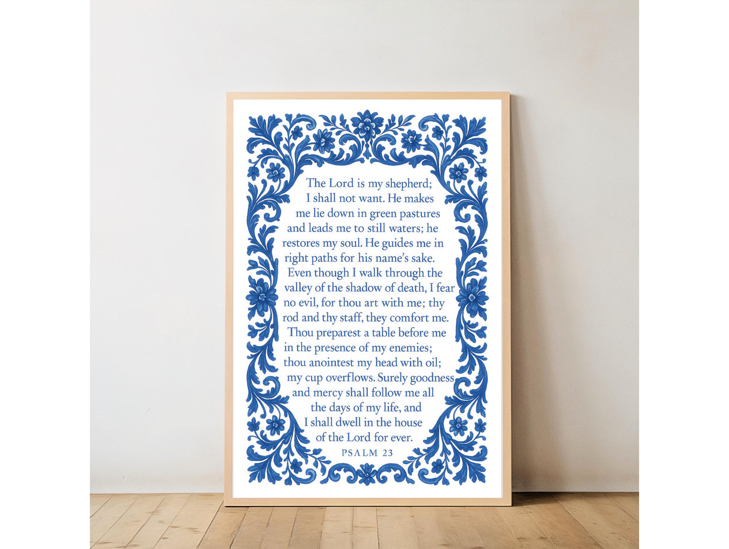 Psalm 23 Scripture Bible Verse Print: Christian Wall Art ⬇️ Digital Download