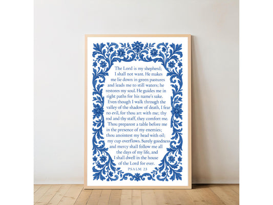 Psalm 23 Scripture Bible Verse Print: Christian Wall Art ⬇️ Digital Download