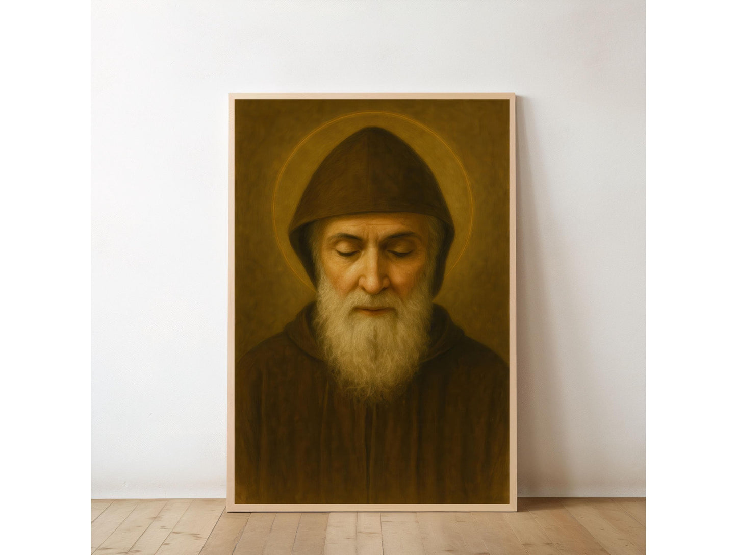 Portrait de Saint Charbel : moine maronite chrétien catholique (téléchargement numérique)