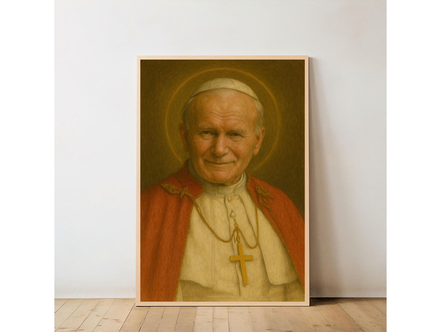 Pope John Paul Portrait: Catholic Pope Saint John Paul 2, Home Christian Wall Art Decor, Faith Gift ⬇️ Digital Download