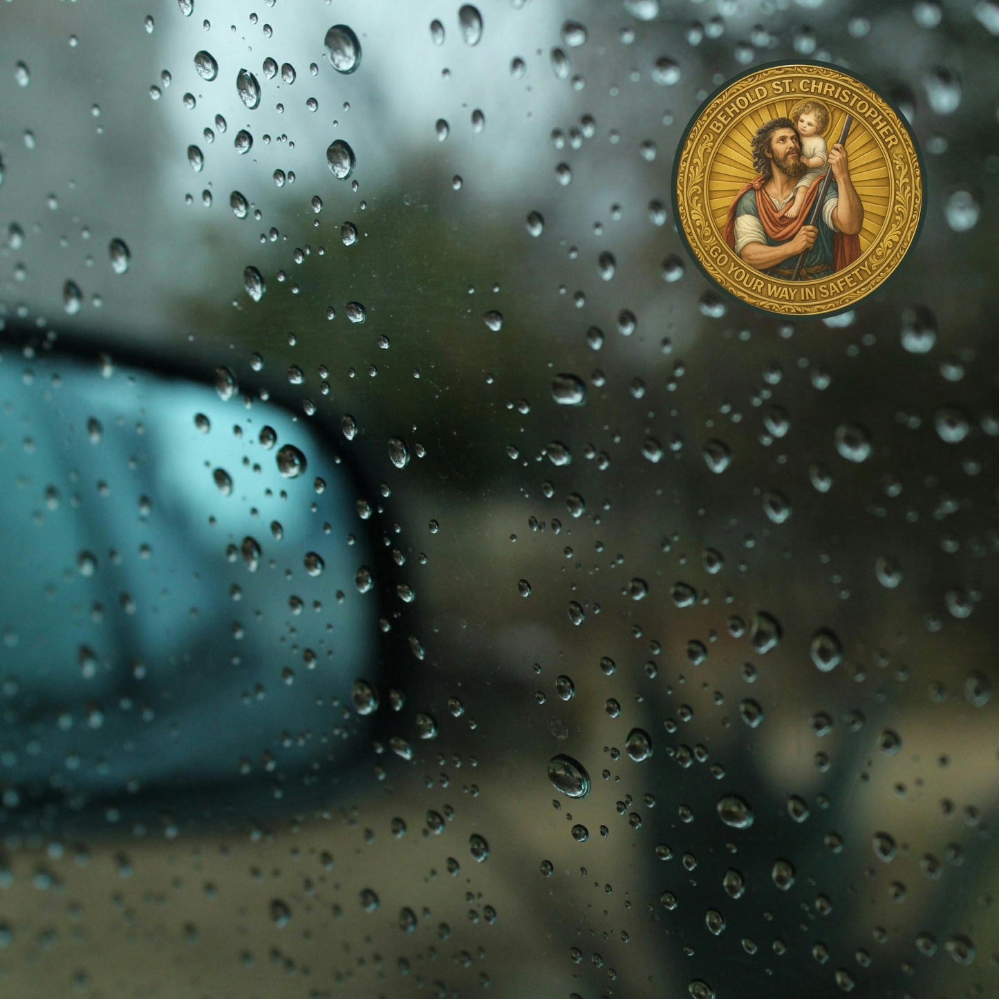 St Christopher Travel Protection Sticker: Religious Car/Laptop Decal