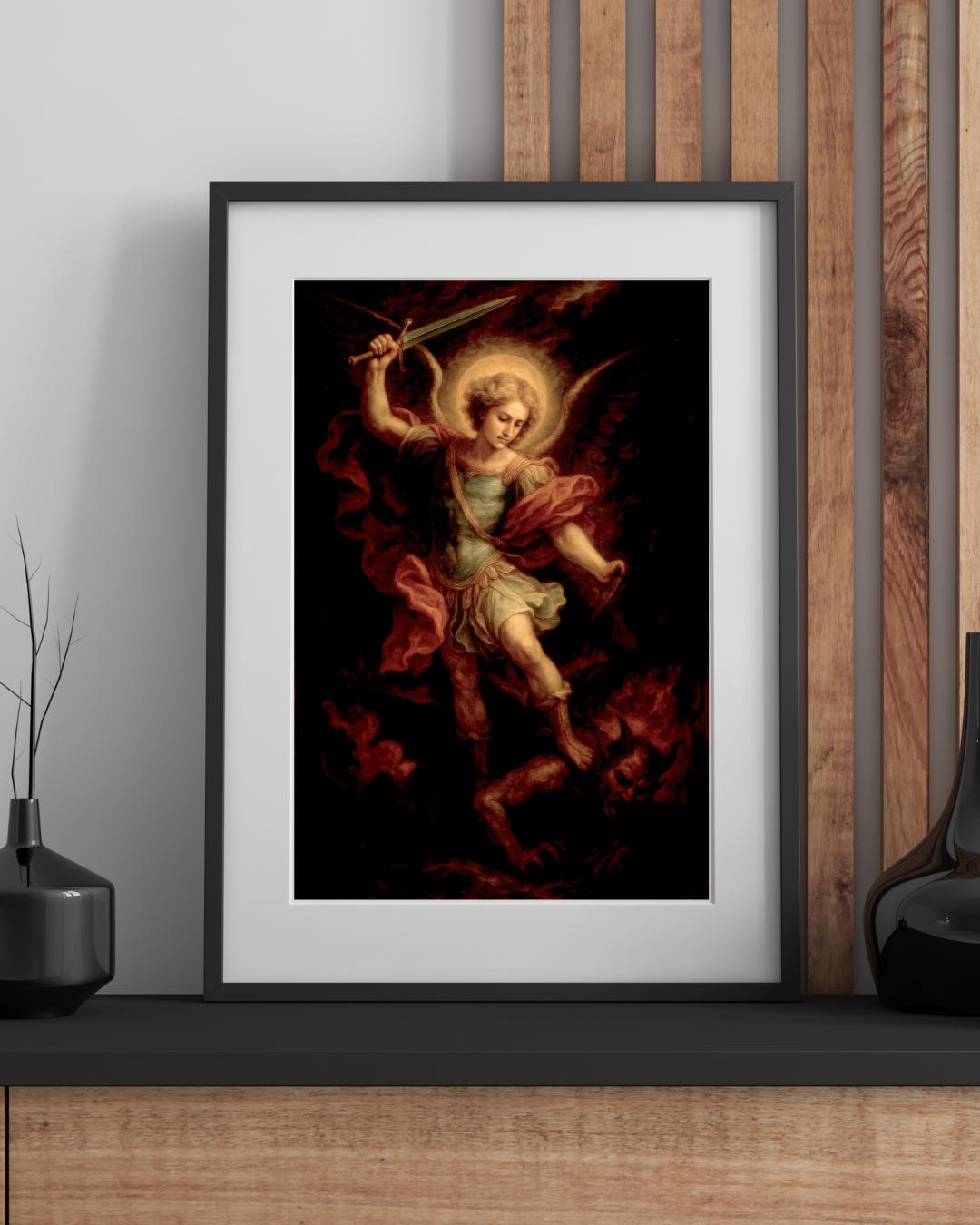Archangel Michael Print: Catholic Warrior Christian Wall Art ⬇️ Digital Download