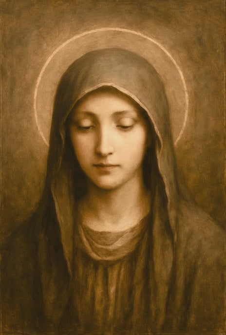 Religious Poster, Virgin Mary Classic Image, Catholic Christian Decor, Satin Posters (300gsm)