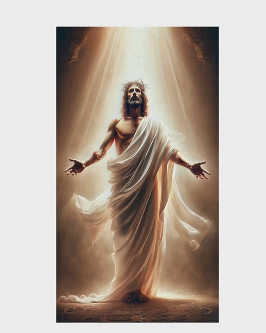 Risen Christ Digital Poster Print | Glorious Resurrection of Jesus Wall Art | Christian Easter Home Decor | Religious Spiritual Artwork