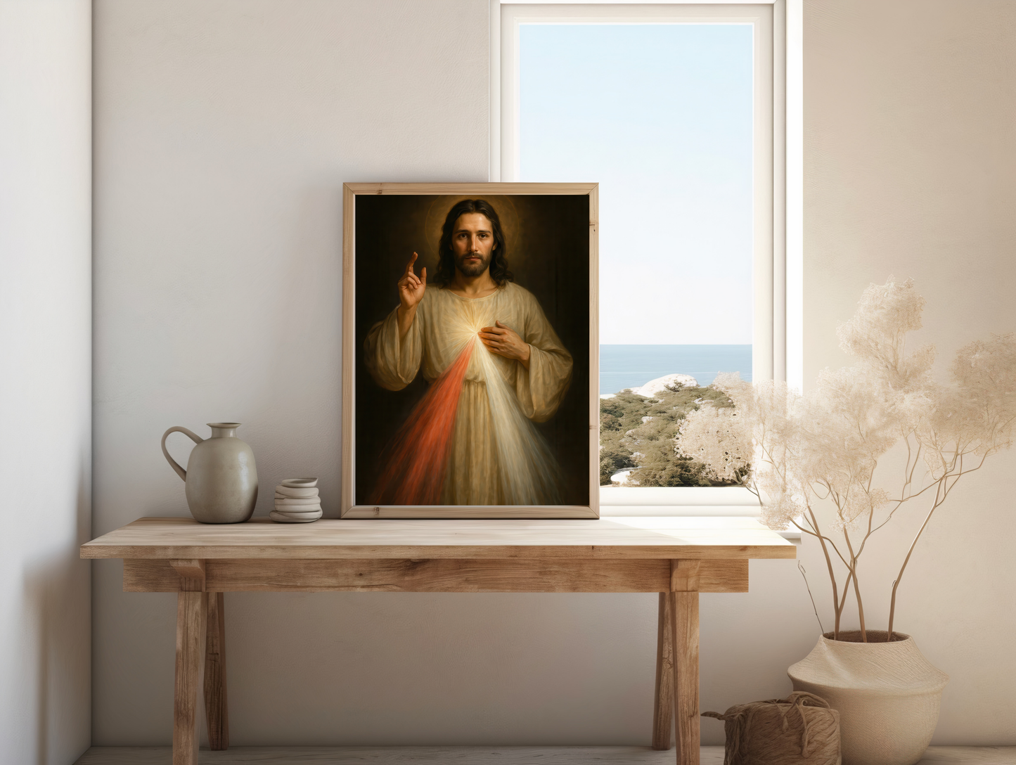 Religious Poster, Divine Mercy Jesus Christ Art Print Wall Decor, Christian Faith Gift, Holy Artwork Sign, Catholic Home Decoration,